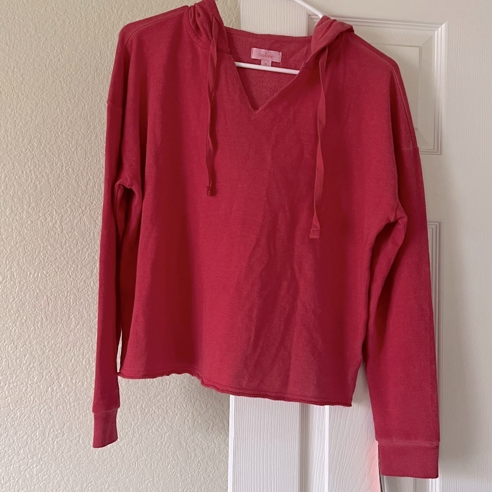 Colsie v neck cropped hoodie